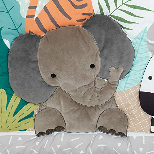 Safari Friends Crib Bedding Set, Jungle Animals 3 Piece Quilt Sheet Skirt, Gender Neutral Nursery 51in x 27in 3 Product: Bedtime Originals Mighty Jungle 3Piece Crib Bedding Set, Multicolor (283003V)