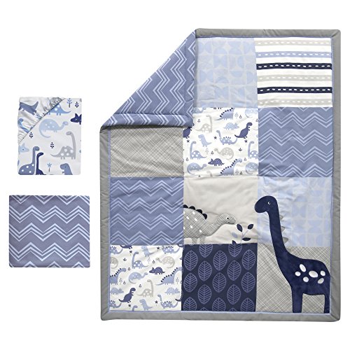 Product: Bedtime Originals Roar Dinosaur 3 Piece Crib Bedding Set, Blue/Gray, ‎44x1x35 Inch