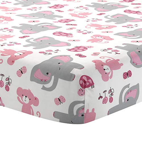 Bedtime Originals Twinkle Toes Jungle Elephant 3 Piece Crib Bedding Set, Pink White, 3 Piece 4 Product: Bedtime Originals Twinkle Toes Jungle Elephant 3 Piece Bedding Set, Pink/White