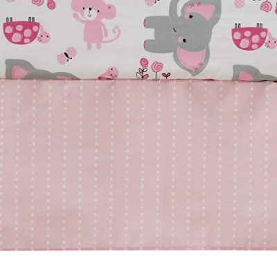 Bedtime Originals Twinkle Toes Jungle Elephant 3 Piece Crib Bedding Set, Pink White, 3 Piece 11 Product: Bedtime Originals Twinkle Toes Jungle Elephant 3 Piece Bedding Set, Pink/White