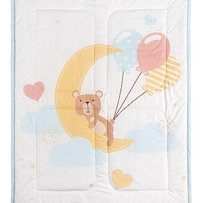 Baby Toddler Crib Bedding Set, Bedward Dreaming of Tomorrow 100C20213, 3 Piece 36x45in 28x52in 8 Product: Bedward 100 Percent Cotton (Excluding Quilt Filling) 3 Piece Baby, Toddler Crib Bedding Set ; Includes Fitted Sheet, Bed Skirt and Comforter Quilt for Nursery (Dreaming of Tomorrow) 100C20213