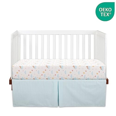 Baby Toddler Crib Bedding Set, Bedward Dreaming of Tomorrow 100C20213, 3 Piece 36x45in 28x52in 7 Product: Bedward 100 Percent Cotton (Excluding Quilt Filling) 3 Piece Baby, Toddler Crib Bedding Set ; Includes Fitted Sheet, Bed Skirt and Comforter Quilt for Nursery (Dreaming of Tomorrow) 100C20213