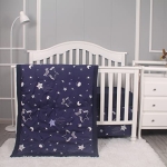 Product: Belsden 3 Piece Crib Bedding Set for Baby Boys Girls, Classic Nursery Bedding Essential Including Comforter, Crib Sheet and Crib Skirt, Ultra Soft Cozy, Star Navy