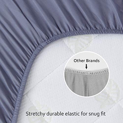 Microfiber Fitted Crib Sheets, Solid Grey Navy, Soft 2 Pack, Standard Crib Mattress 52 x 28 x 8 in 8 Product: Biloban Crib Sheets Fitted for Boys, 2 Pack Crib Sheet Fits for Standard Crib Mattress, Neutral Toddler Bed Sheets Girl, Grey & Navy, 52”X 28”