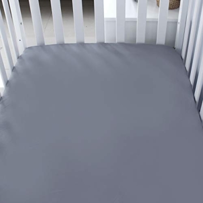 Microfiber Fitted Crib Sheets, Solid Grey Navy, Soft 2 Pack, Standard Crib Mattress 52 x 28 x 8 in 7 Product: Biloban Crib Sheets Fitted for Boys, 2 Pack Crib Sheet Fits for Standard Crib Mattress, Neutral Toddler Bed Sheets Girl, Grey & Navy, 52”X 28”