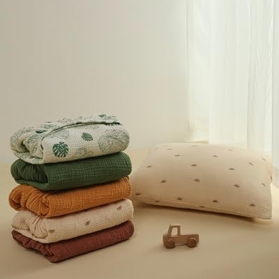 Muslin Cotton Crib Sheets, Breathable Baby Nursery Bedding 2 Pack, Boho Woodland Patterns, 28x52in 15 Product: Blissful Diary Muslin Crib Sheets for Girl Boy, Boho Neutral Soft Cotton Baby Sheet for 52''x28'' Standard Crib Mattress, 2 Pack(Monstera&Dark Green)