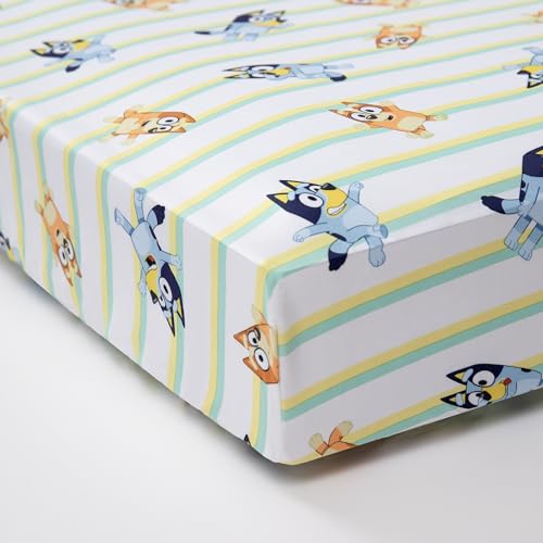 Bluey Toddler Bed Set, 4 Piece Comforter Sheets Reversible Pillowcase, Boys Girls, 58in x 42in 3 Product: Bluey 4 Piece Toddler Bedding Set – Includes Comforter, Sheet Set – Fitted Top Sheet Reversible Pillowcase for Boys or Girls Bed, Blue