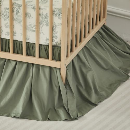 Vintage French Country Toile Crib Bedding Set, 100% Cotton Floral Nursery, Ruffled Comforter Fitted Sheet Skirt, 2 Pack, 32.5cm 6 Product: Brandream 2 Packs Crib Bedding Set 100% Cotton Vintage French Country Toile Floral Print Nursery Bedding Collection