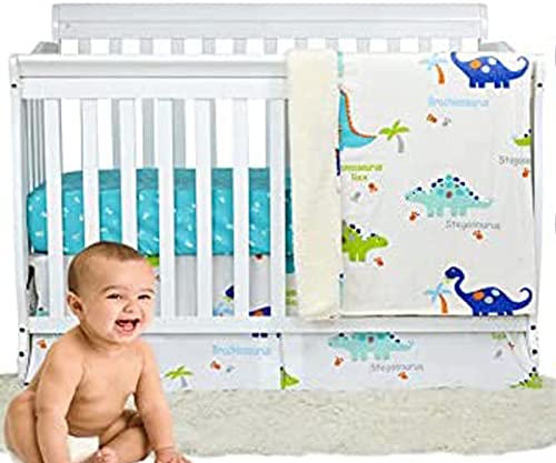 Product: Brandream 3 Piece Baby Crib Bedding Set for Boys - 100% Cotton - Newborn, Infant & Toddler Nursery Bed Set Decor with Fitted Crib Sheet, Dust Ruffle, Crib Comforter - Dinosaur Dreams