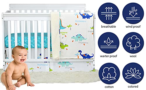 Product: Brandream 3 Piece Baby Crib Bedding Set for Boys - 100% Cotton - Newborn, Infant & Toddler Nursery Bed Set Decor with Fitted Crib Sheet, Dust Ruffle, Crib Comforter - Dinosaur Dreams
