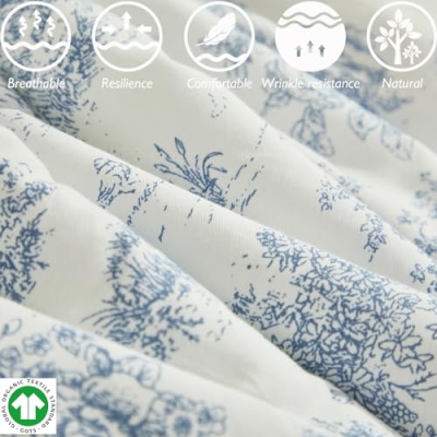 Product: Brandream 4-Piece Crib Bed Sheet & Crib Bedding Set 100% Cotton French Country Toile Baby Nursery Bedding Set