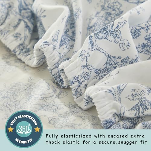 Product: Brandream 4-Piece Crib Bed Sheet & Crib Bedding Set 100% Cotton French Country Toile Baby Nursery Bedding Set