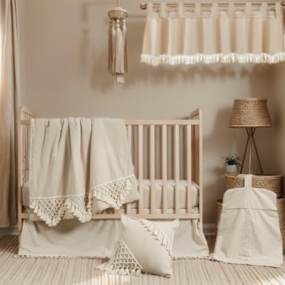 Product: Brandream 4-Piece Crib Bed Skirt & Crib Bedding Set 100% Cotton Baby Nursery Bedding Set