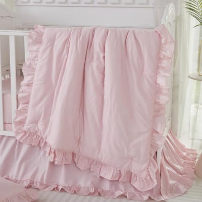 Product: Brandream 4-Piece Crib Bed Skirt & Crib Bedding Set 100% Cotton Farmhouse Baby Nursery Bedding Set