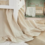 Product: Brandream 4-Piece Crib Bed Skirt & Crib Bedding Set 100% Cotton French Country Toile Baby Nursery Bedding Set