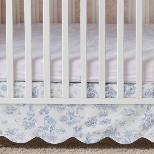 Product: Brandream 4-Piece Crib Bed Skirt & Crib Bedding Set 100% Cotton French Country Toile Floral Print Farmhouse Chic Nursery Crib Bed Skirt