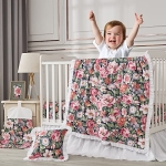 Product: Brandream 6-Piece Girls Crib Bedding Set Blossom Flower Floral Print Ruffle Baby Nursery Bedding Set,100% Cotton