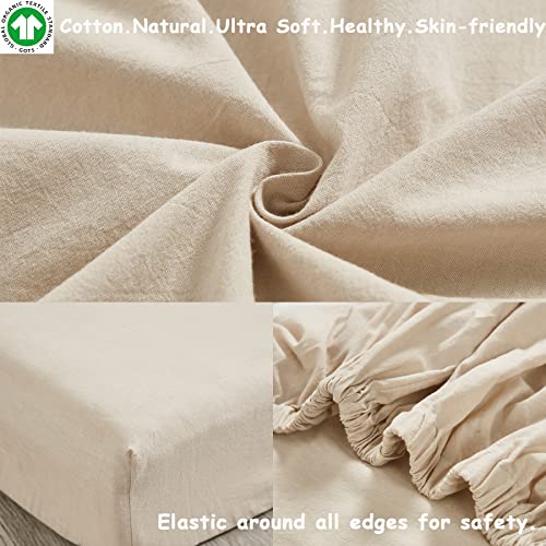 Brandream 6 Piece Baby Crib Bedding Set, Beige White Farmhouse Chic Unisex Minimalist Cotton, 20.5cm 6 Product: Brandream 6PC Baby Crib Bedding Sets for Girls and Boys with Beige Farmhouse Chic Unisex Minimalist Tassel Fringe Macrame + Farmhouse Boho White Ruffle Washed Pure Cotton Set