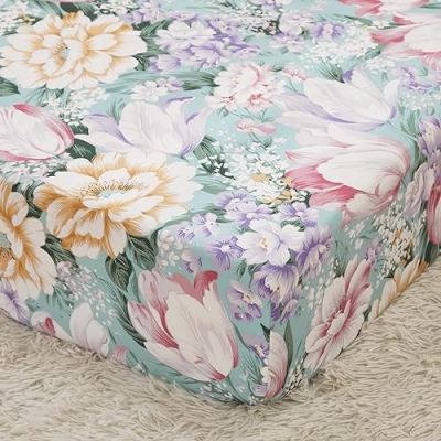 Product: Brandream 6PCs Baby Girls Crib Bedding Set 100% Cotton 2 Packs Crib Set Luxury Floral 2 Packs Crib Set