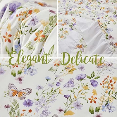 Product: Brandream 6PCs Baby Girls Crib Bedding Set Super Soft 100% Cotton 2 Packs Crib Set Luxury Floral 2 Packs Crib Set
