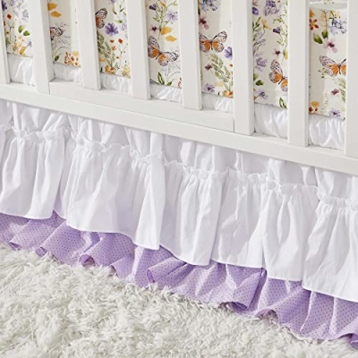 Product: Brandream 6PCs Baby Girls Crib Bedding Set Super Soft 100% Cotton 2 Packs Crib Set Luxury Floral 2 Packs Crib Set