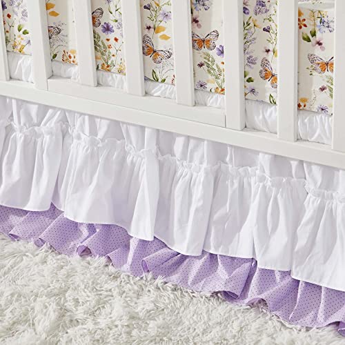 Product: Brandream 6PCs Baby Girls Crib Bedding Set Super Soft 100% Cotton 2 Packs Crib Set Luxury Floral 2 Packs Crib Set