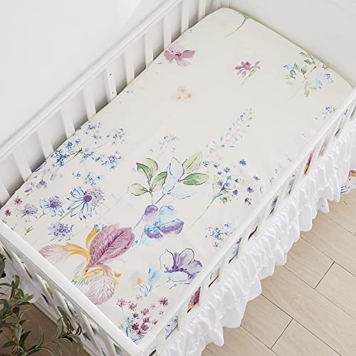 Brandream 7 Piece Baby Toddler Crib Bedding Set, Floral Nursery Bedding, Toddler Comforter Quilt, Ruffle Crib Skirt 7PCs 5 Product: Brandream 7PCs Baby Toddler Bedding Set 4 Pieces + 3 Pieces Crib Bedding Set