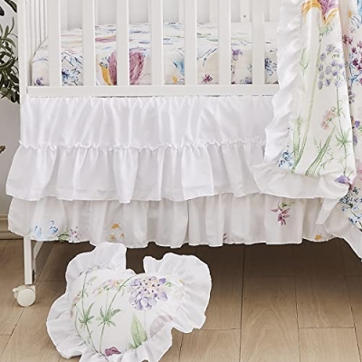 Brandream 7 Piece Baby Toddler Crib Bedding Set, Floral Nursery Bedding, Toddler Comforter Quilt, Ruffle Crib Skirt 7PCs 15 Product: Brandream 7PCs Baby Toddler Bedding Set 4 Pieces + 3 Pieces Crib Bedding Set