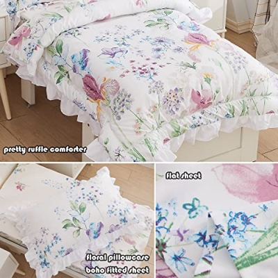 Brandream 7 Piece Baby Toddler Crib Bedding Set, Floral Nursery Bedding, Toddler Comforter Quilt, Ruffle Crib Skirt 7PCs 11 Product: Brandream 7PCs Baby Toddler Bedding Set 4 Pieces + 3 Pieces Crib Bedding Set