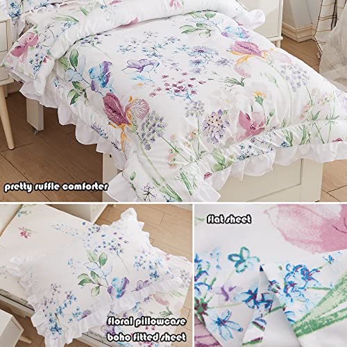 Brandream 7 Piece Baby Toddler Crib Bedding Set, Floral Nursery Bedding, Toddler Comforter Quilt, Ruffle Crib Skirt 7PCs 2 Product: Brandream 7PCs Baby Toddler Bedding Set 4 Pieces + 3 Pieces Crib Bedding Set