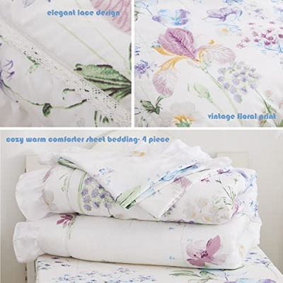 Brandream 7 Piece Baby Toddler Crib Bedding Set, Floral Nursery Bedding, Toddler Comforter Quilt, Ruffle Crib Skirt 7PCs 12 Product: Brandream 7PCs Baby Toddler Bedding Set 4 Pieces + 3 Pieces Crib Bedding Set