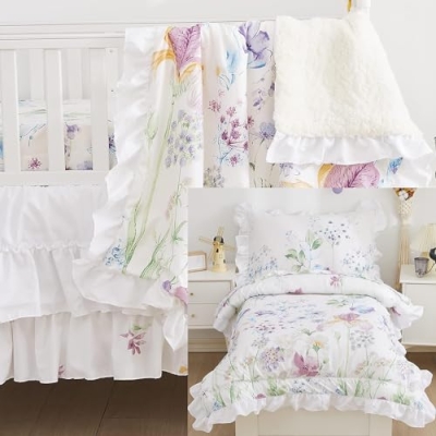 Product: Brandream 7PCs Baby Toddler Bedding Set 4 Pieces + 3 Pieces Crib Bedding Set