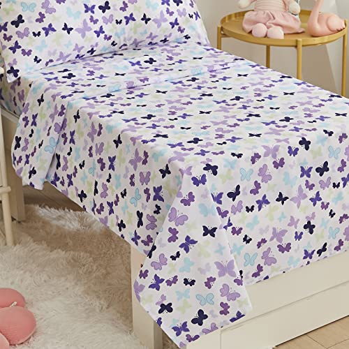 Purple Baby Crib Bedding Set, Elephant Embroidery Butterfly Nursery Set, 7PCS Girls Toddler Bedding, 42x58in 5 Product: Brandream 7PCS Purple Baby Crib & Toddler Bedding Sets with Elephant Embroidery and Butterfly