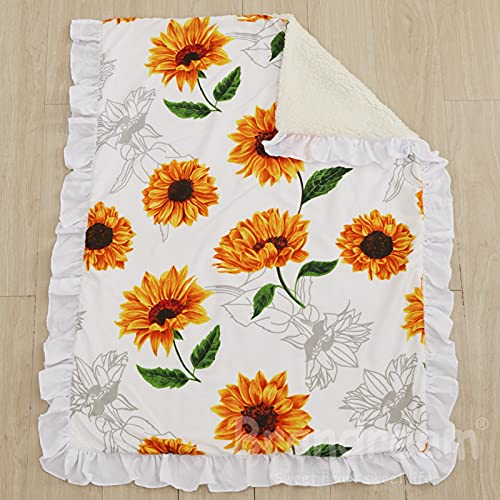 Product: Brandream 9PC Baby Crib Bedding Sets for Girls with Farmhouse Sunflower Boho Ruffle Design