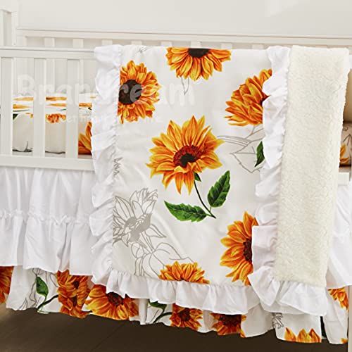 Product: Brandream 9PC Baby Crib Bedding Sets for Girls with Farmhouse Sunflower Boho Ruffle Design