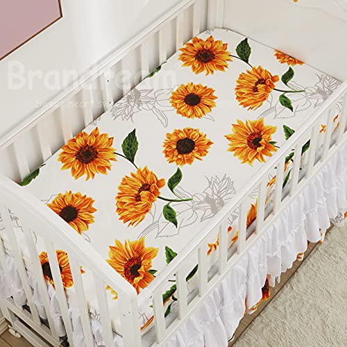 Product: Brandream 9PC Baby Crib Bedding Sets for Girls with Farmhouse Sunflower Boho Ruffle Design