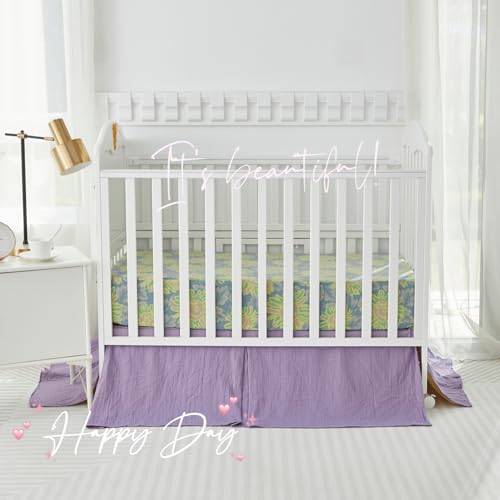 Product: Brandream Baby Crib Bedding Set for Girls and Boys Gender Neutral Boho Bohemian Sunflower Farmhouse Chic Ruffle 6-Piece Nursery Bedding Set - 100% Washed Cotton Yellow Beige