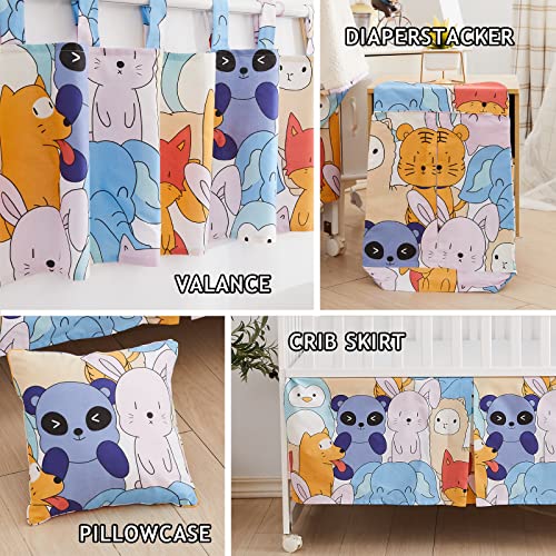 Product: Brandream Baby Crib Bedding Sets for Boys Jungle Animals Nursery Blanket Set 6 Piece, Elephant Lions Fox Rabbit Print
