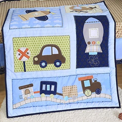 Product: Brandream Boys Crib Bedding Set Baby Vehicle Nursery Bedding 3 Piece Comforter Set with Car Spaceship