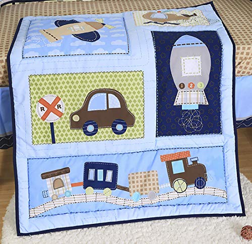 Brandream Boys Crib Bedding Set Baby Vehicle Nursery Bedding 3 Piece Comforter Set with Car Spaceship - Crib Bedding Sets Product: Brandream Boys Crib Bedding Set Baby Vehicle Nursery Bedding 3 Piece Comforter Set with Car Spaceship