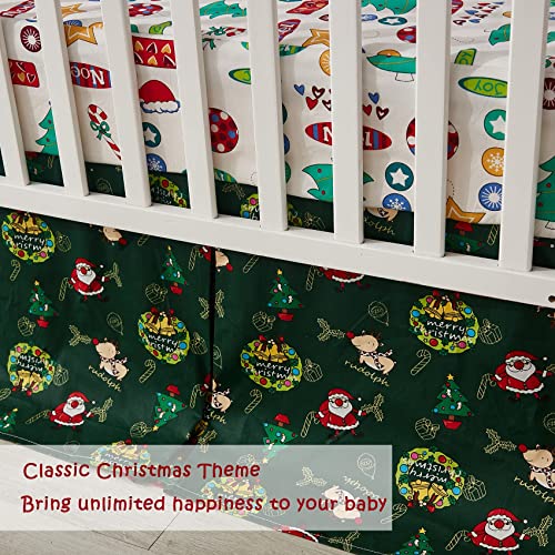 Christmas Crib Bedding Set, 100% Cotton Gender Neutral Baby Nursery Bedding, Reversible Comforter Fitted Sheet Dust Ruffle, 16 Drop 5 Product: Brandream Christmas Crib Bedding Sets for Girl Boy Nursery Set 3 Pieces 100% Cotton Gender Neutral Baby Bedding | Crib Comforter, Fiited Crib Sheet, Dust Ruffle