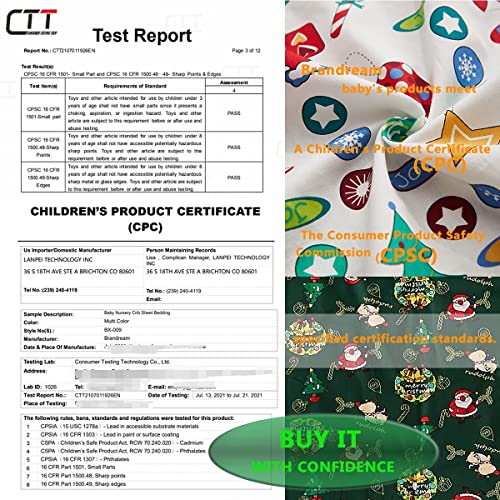 Christmas Crib Bedding Set, 100% Cotton Gender Neutral Baby Nursery Bedding, Reversible Comforter Fitted Sheet Dust Ruffle, 16 Drop 6 Product: Brandream Christmas Crib Bedding Sets for Girl Boy Nursery Set 3 Pieces 100% Cotton Gender Neutral Baby Bedding | Crib Comforter, Fiited Crib Sheet, Dust Ruffle