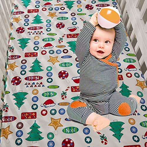 Christmas Crib Bedding Set, 100% Cotton Gender Neutral Baby Nursery Bedding, Reversible Comforter Fitted Sheet Dust Ruffle, 16 Drop 1 Product: Brandream Christmas Crib Bedding Sets for Girl Boy Nursery Set 3 Pieces 100% Cotton Gender Neutral Baby Bedding | Crib Comforter, Fiited Crib Sheet, Dust Ruffle