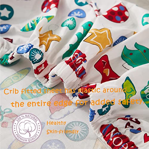 Christmas Crib Bedding Set, 100% Cotton Gender Neutral Baby Nursery Bedding, Reversible Comforter Fitted Sheet Dust Ruffle, 16 Drop 7 Product: Brandream Christmas Crib Bedding Sets for Girl Boy Nursery Set 3 Pieces 100% Cotton Gender Neutral Baby Bedding | Crib Comforter, Fiited Crib Sheet, Dust Ruffle