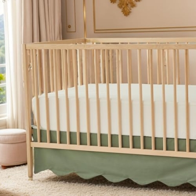 Product: Brandream Crib Sheet & Crib Bed Skirt 100% Cotton French Country Toile Floral Printed Baby Nursery Bedding Set