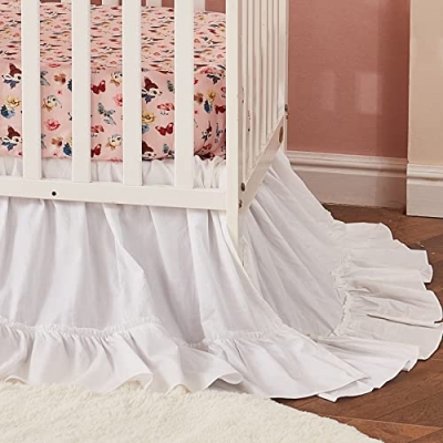 Product: Brandream Crib Sheet & Crib Bed Skirt 100% Cotton French Country Toile Floral Printed Baby Nursery Bedding Set