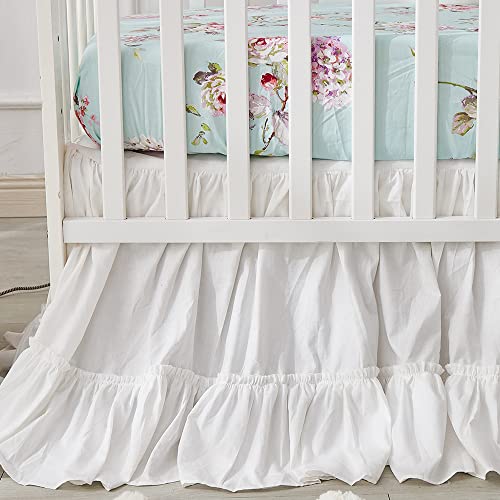 Product: Brandream Crib Sheet & Crib Bed Skirt 100% Cotton French Country Toile Floral Printed Baby Nursery Bedding Set