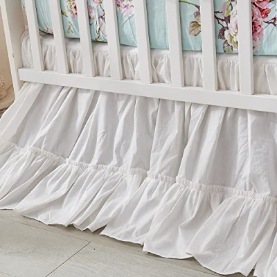 Product: Brandream Crib Sheet & Crib Bed Skirt 100% Cotton French Country Toile Floral Printed Baby Nursery Bedding Set