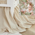 Product: Brandream Crib Sheet & Crib Bed Skirt 100% Cotton Lilium Rose Floral Printed Baby Nursery Bedding Set