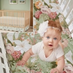 Product: Brandream Crib Sheet & Crib Bed Skirt 100% Cotton Lilium Rose Floral Scallop Edge Toile Farmhouse Chic Boho Crib Bedding Set